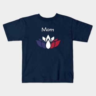 Mother's Day Patriotic Lotus Blossom Retro Vintage Kids T-Shirt